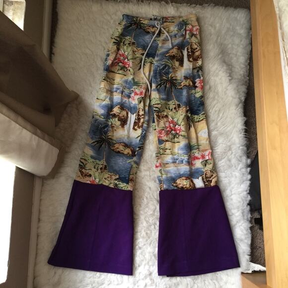 Reworked Vintage Tropical Ocean View Printed Pants-CA5 - Picture 2 of 12